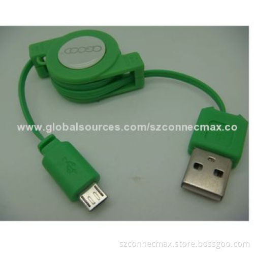 High Quality USB2.0 AM to Micro B Retractable Cable